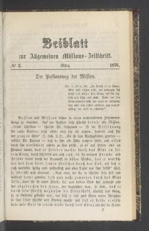 Beiblatt N° 2. März. 1876