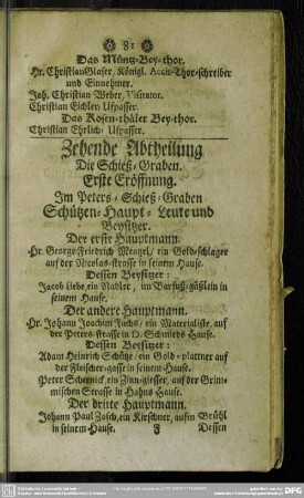 Zehnde Abtheilung. die Schieß-Graben