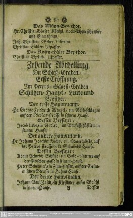 Zehnde Abtheilung. die Schieß-Graben