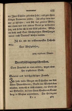 [25.] Berathschlagungsschreiben – [27.] Abschiedsbriefe