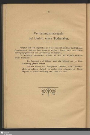 Verhaltensmaßregeln bei Eintritt eines Todesfalles