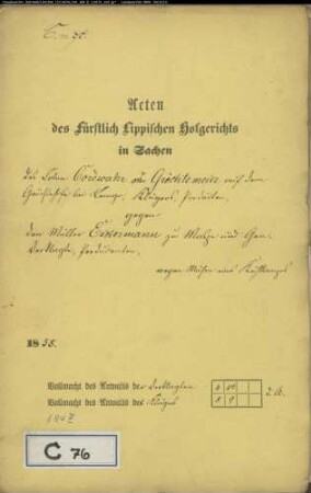 Cordvahr modo Gröchtemeier bei Lemgo gegen Müller Eickermann zu Maspe