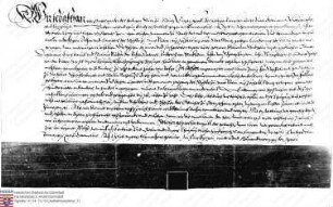 Gernsheim: Erzbischof Sebastian von Mainz (aus dem Geschlecht v. Heusenstamm) Sentenz der Mainzer Richter wegen des .... ? Schnittguts im Hallart