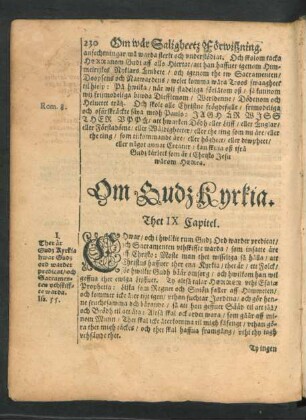 Om Budz Kyrkia. Thet IX. Capitel.