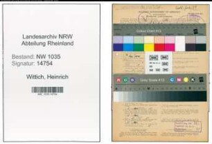 Entnazifizierung Heinrich Wittich , geb. 31.03.1894 (Steiger)