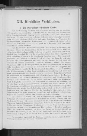 XII. Kirchliche Verhältnisse.