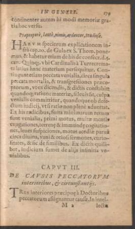 Caput III. De Causis Peccatorum interioribus, et circumstantiis.