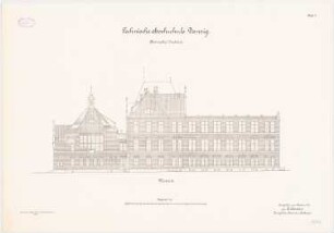 Chemisches Institut der Technischen Hochschule Danzig: Westansicht 1:100