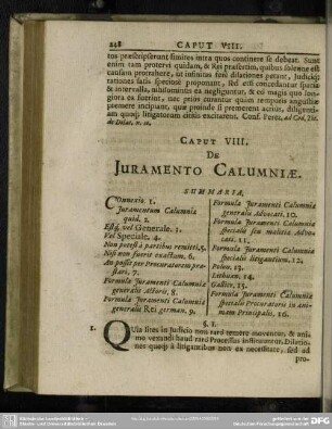 Caput VIII. De Juramento Calumniae