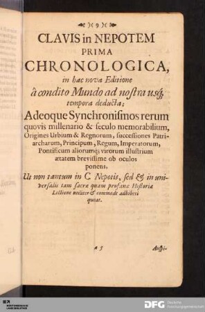 Clavis prima.