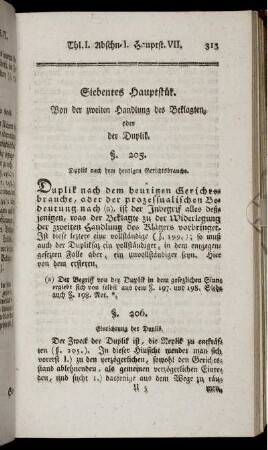 Siebentes Hauptstück.