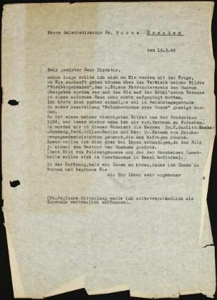 Sehr geehrter Herr Direktor, schon lange wollte ich mich...