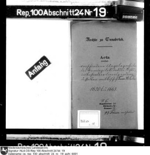Korrespondenz Bischof Franz Wilhelms mit dem Osnabrücker Domkapitel Enthält u.a.: Schreiben der Osnabrücker Räte; Schreiben Franz Wilhelms an die Stadt Osnabrück über beabsichtigte kaiserliche Einquartierungen in der Stadt (1627); Schreiben des Münsteraner Bischofs Christoph Bernhards von Galen an das Osnabrücker Domkapitel (1665)