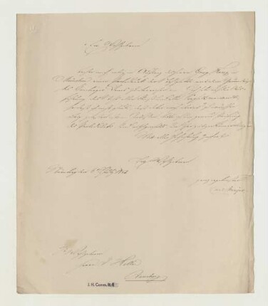 Brief von Carl Mayer an Joseph Heller