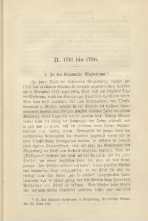 II. 1710 bis 1786