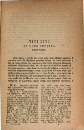 Titi Livi ab urbe condita libri. 9, Buch XXXIX - XXXXII