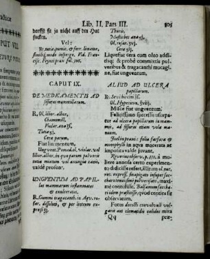 Caput IX. De Medicamentis Ad fissuras mammillarum.