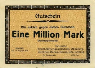 Gutschein - 1 Million Mark