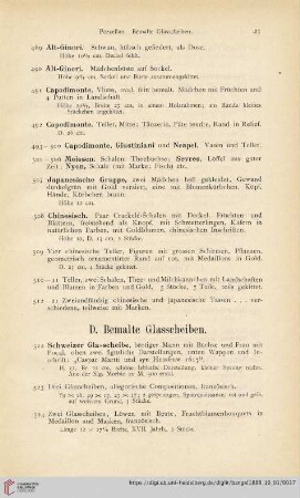 D. Bemalte Glasscheiben (Nr. 522 - 532)