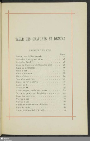 Table des gravures et dessins