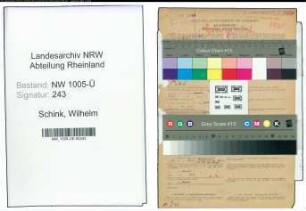 Entnazifizierung Wilhelm Schink , geb. 04.06.1898 (Bahnsekretaer)