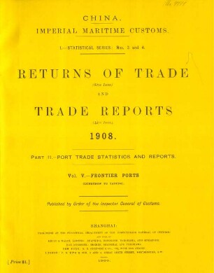 Vol. V. Frontier ports (Lungchow to Yatung)