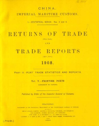 Vol. V. Frontier ports (Lungchow to Yatung)