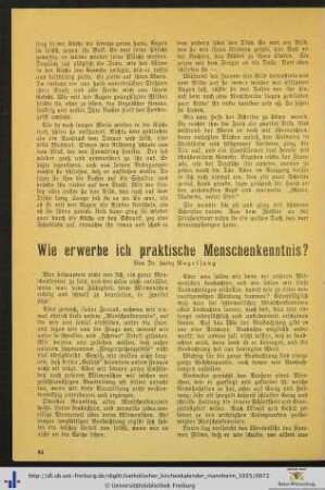 Wie erwerbe ich praktische Menschenkenntnis?