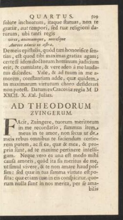 Ad Theodorum Zvingerum.