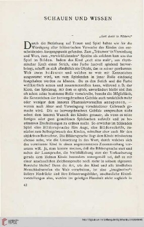 Schauen und Wissen
