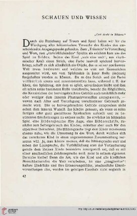 Schauen und Wissen