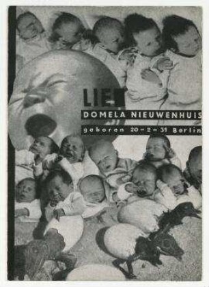 Geburtsanzeige für Lieo Domela Niewenhuis. Berlin
