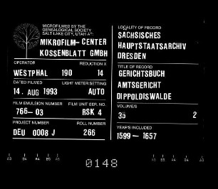 Gerichtshandelsbuch von Quohren (bei Dippoldiswalde), Bd. 2