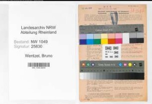 Entnazifizierung Bruno Wentzel , geb. 17.02.1891 (Postbeamter)