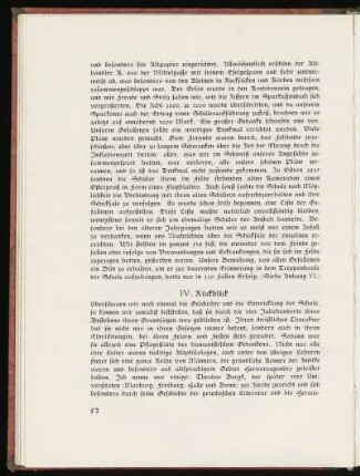 IV. Rückblick