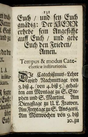 Tempus & modus Catecheticæ institutionis.