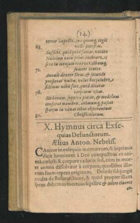 X. Hymnus circa Exsequias Defunctorum.