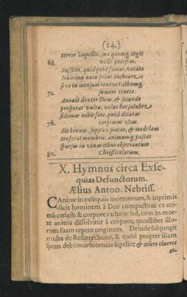 X. Hymnus circa Exsequias Defunctorum.
