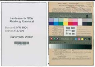 Entnazifizierung Walter Saeemann , geb. 27.12.1897 (Justizangestellter)