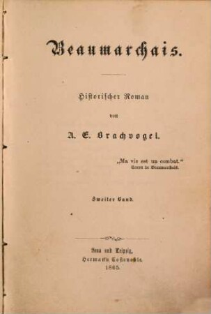 Beaumarchais : historischer Roman, 2. Band