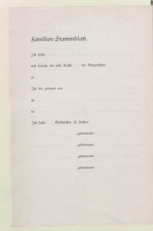 Familien-Stammblatt