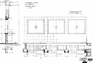 Bad Friedrichshall-Jagstfeld: Empfangsgebäude Fahrkartenschalter Ansicht Schnitt Grundriss