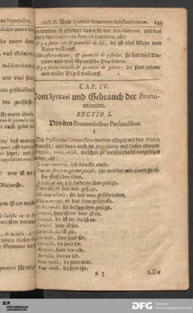 Cap. IV. Vom Syntaxi und Gebrauch der Pronominum.