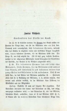 Zweiter Abschnitt. Construktion des Stoffs der Kunst