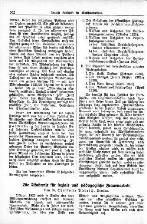 Die Akademie für soziale und pädagogische Frauenarbeit