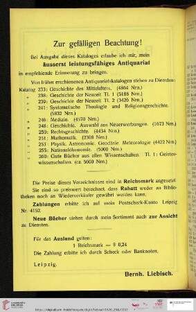 Zur gefälligen Beachtung!
