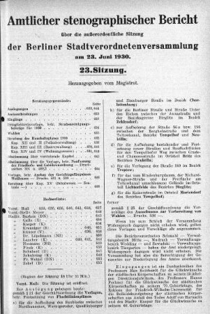 Sitzung 23, 23. Juni 1930