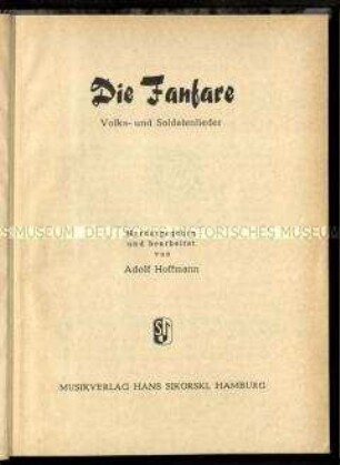 Notenbuch mit deutschen Volks- und Soldatenliedern
