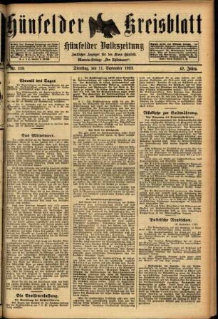 Ausgabe vom Dienstag, den 11. September 1923.