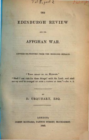 The Edinburgh review and the Affghan war : letters re-printed from the Morning Herald